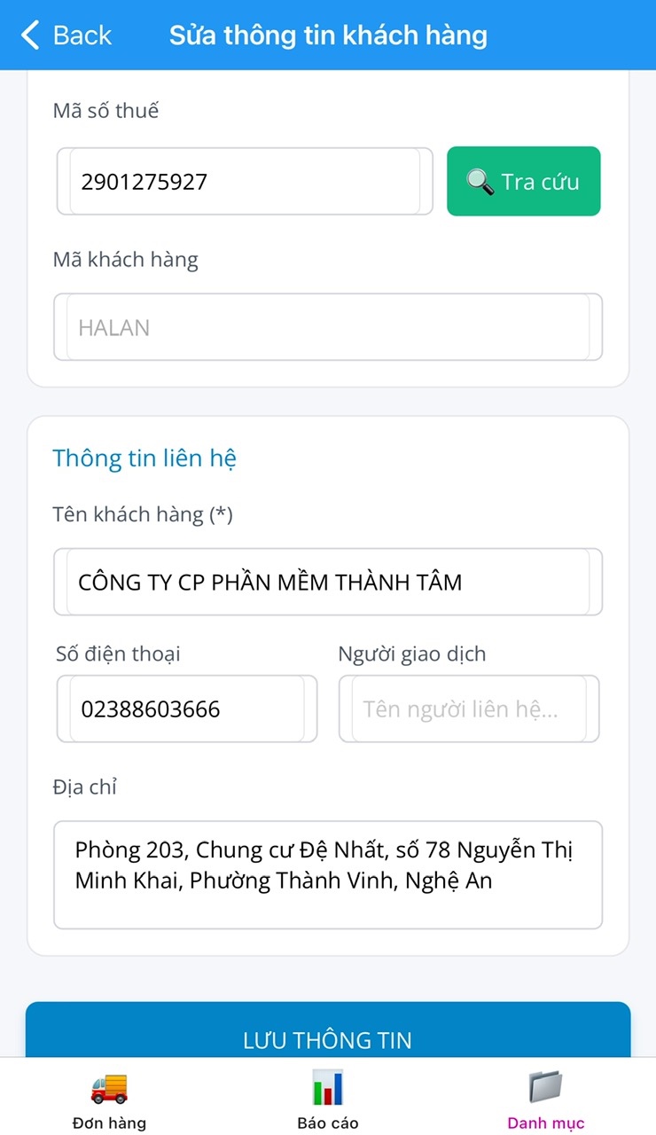 Sửa và tra cứu mã số thuế GoShop