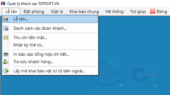 Menu Lễ tân