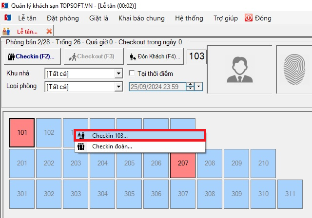 Checkin khách lẻ
