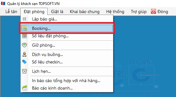 Menu Booking