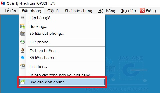 Menu hủy đặt phòng