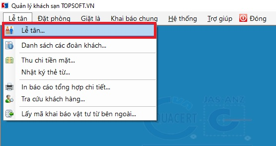 Menu Lễ tân