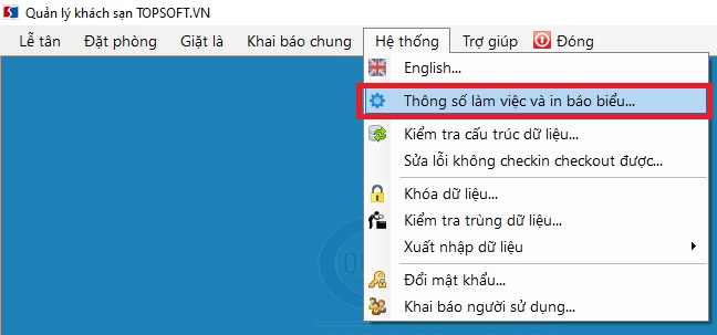 Thông số làm việc