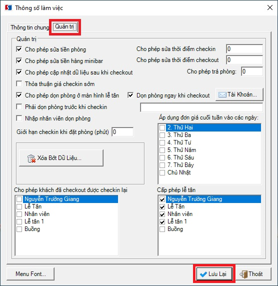 Cửa sổ Phân quyền