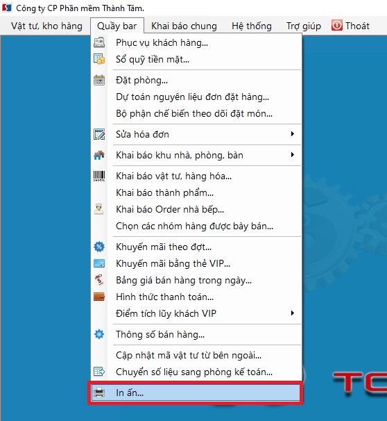 Menu in ấn kho hàng